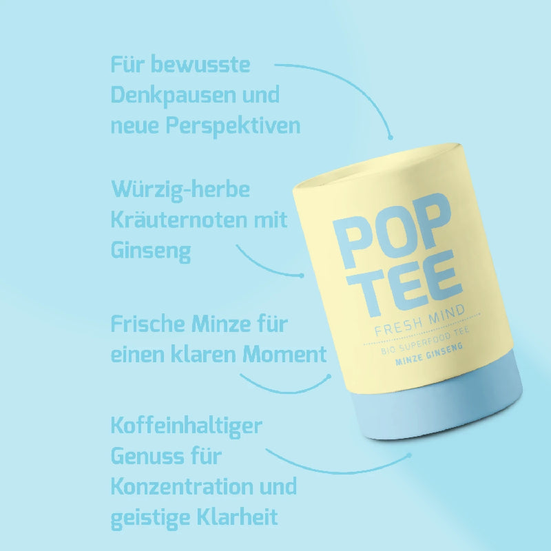 Fresh Mind - Minze Ginseng | Bio-Tee – POP TEE – Ansicht 3