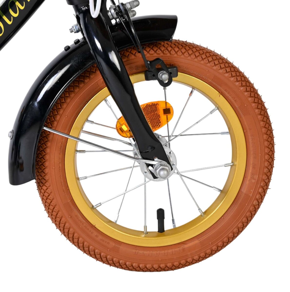Volare Ashley 12-Zoll Kinderfahrrad Mädchen Schwarz mit abnehmbaren Stützrädern, Handbremse und Rücktrittbremse – Ansicht 3