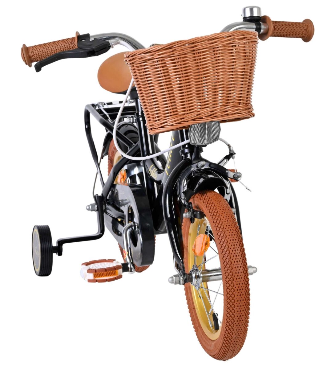 Volare Ashley 12-Zoll Kinderfahrrad Mädchen Schwarz mit abnehmbaren Stützrädern, Handbremse und Rücktrittbremse – Ansicht 5