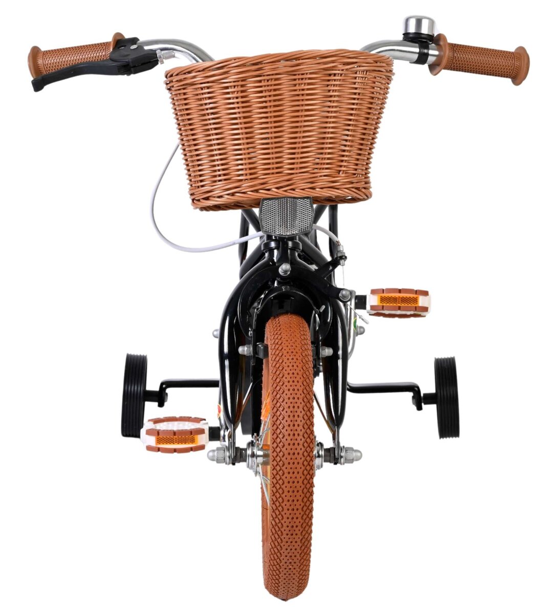 Volare Ashley 12-Zoll Kinderfahrrad Mädchen Schwarz mit abnehmbaren Stützrädern, Handbremse und Rücktrittbremse – Ansicht 6