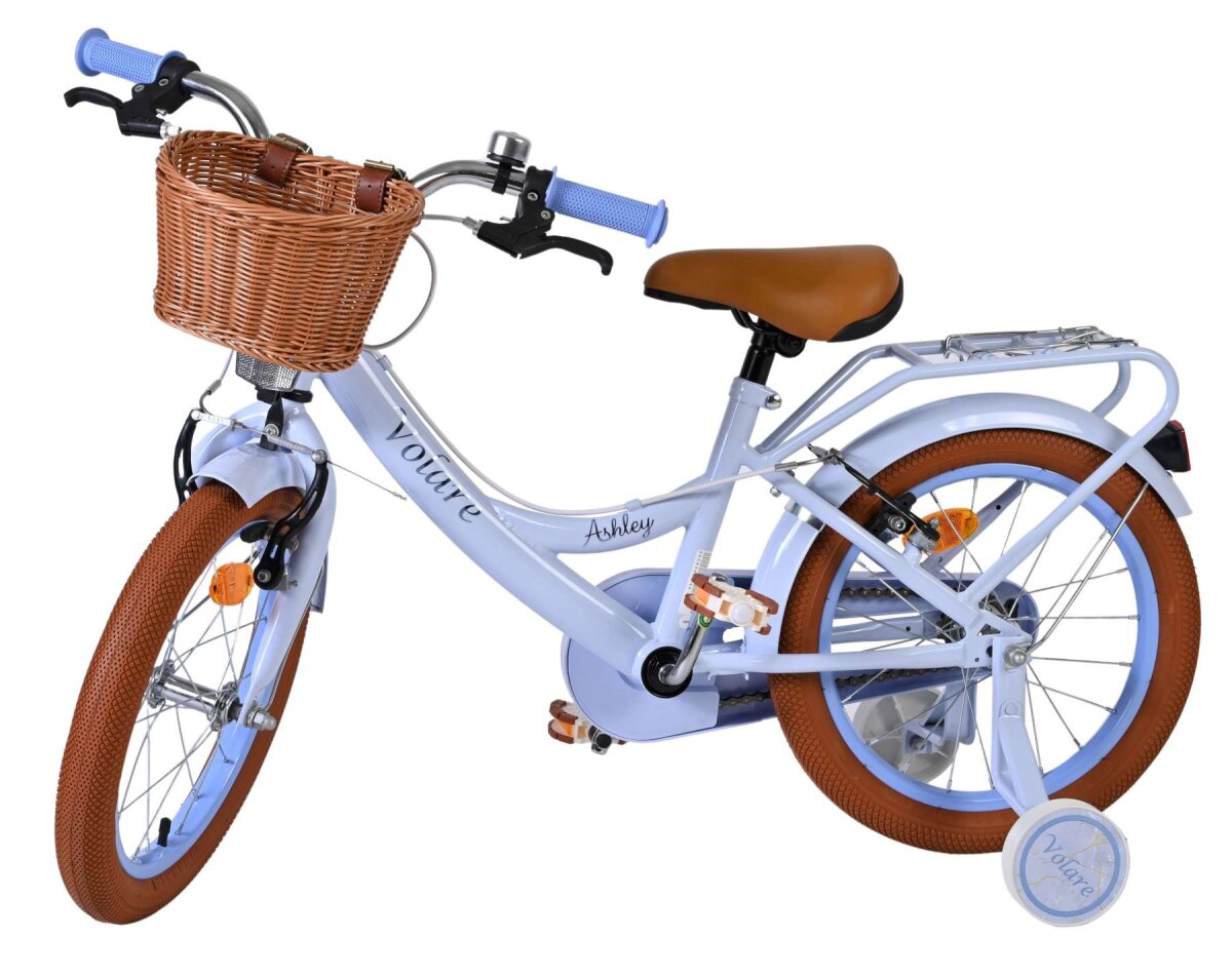 Volare Ashley 16 Zoll Kinderfahrrad Mädchen Pastellblau – Zwei Handbremsen, Geschlossener Kettenschutz – Ansicht 8