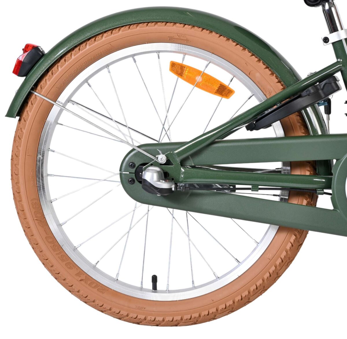 Volare Ashley 20 Zoll Mädchenfahrrad Grün mit Shimano Nexus 3, Korb, Licht und Schloss – Ansicht 2