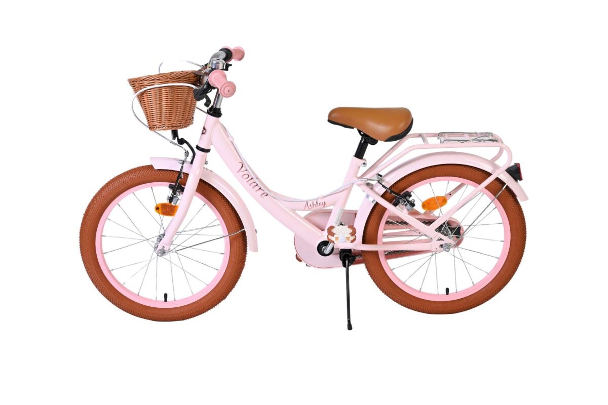 Volare Ashley Kinderfahrrad Mädchen 18 Zoll Rosa – zwei Handbremsen, verstellbar, mit Korb – Ansicht 7