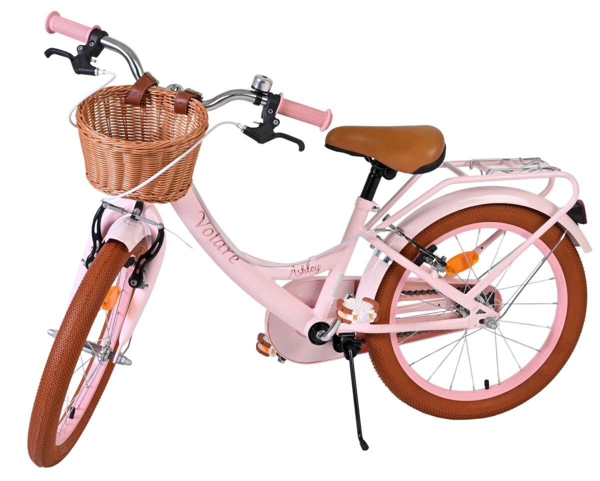 Volare Ashley Kinderfahrrad Mädchen 18 Zoll Rosa – zwei Handbremsen, verstellbar, mit Korb – Ansicht 8