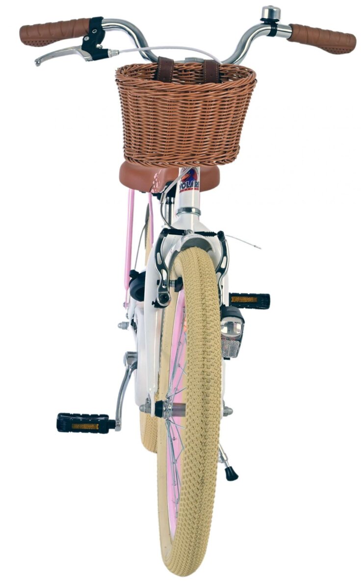 Volare Blossom Kinderfahrrad für Mädchen - 20 Zoll in Weiß mit Blütendesign – Ansicht 6