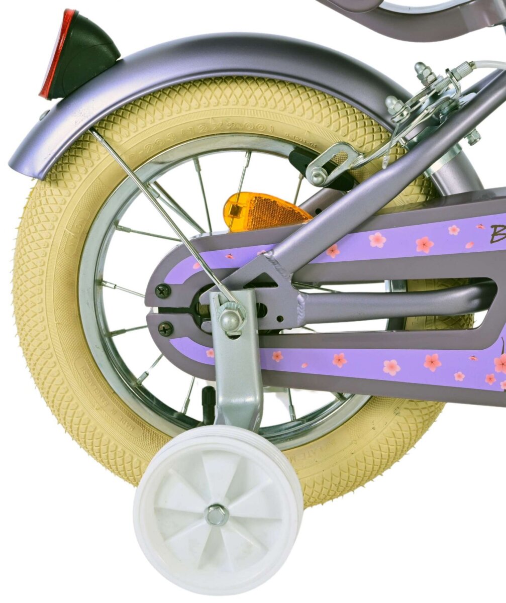 Volare Blossom Kinderfahrrad - Mädchen - 12 Zoll - Lila - Zwei Handbremsen – Ansicht 2