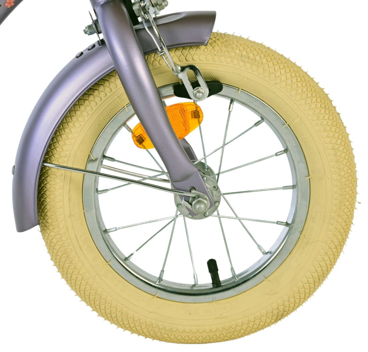 Volare Blossom Kinderfahrrad - Mädchen - 12 Zoll - Lila - Zwei Handbremsen – Ansicht 3