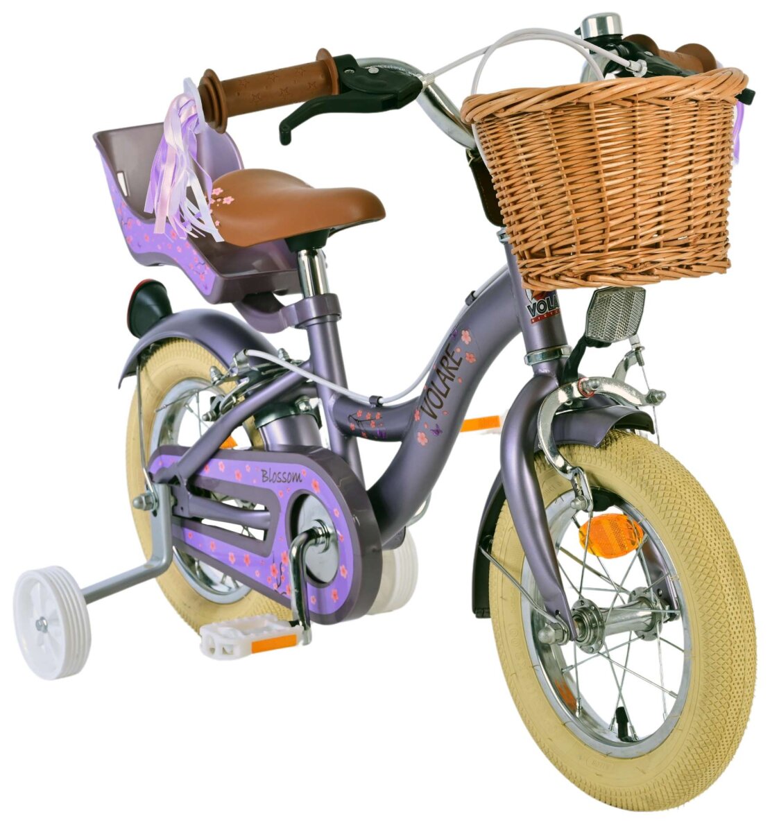 Volare Blossom Kinderfahrrad - Mädchen - 12 Zoll - Lila - Zwei Handbremsen – Ansicht 5