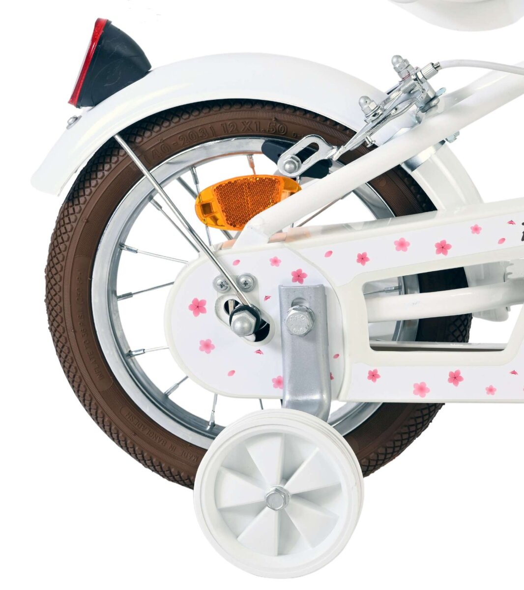 Volare Blossom Kinderfahrrad - Mädchen - 12 Zoll - Weiß - Zwei Handbremsen – Ansicht 2