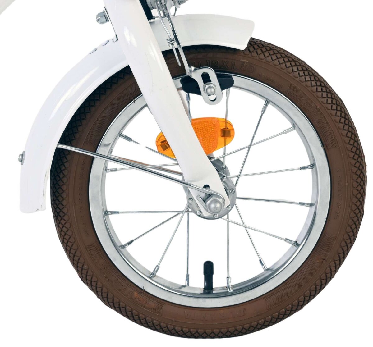Volare Blossom Kinderfahrrad - Mädchen - 12 Zoll - Weiß - Zwei Handbremsen – Ansicht 3