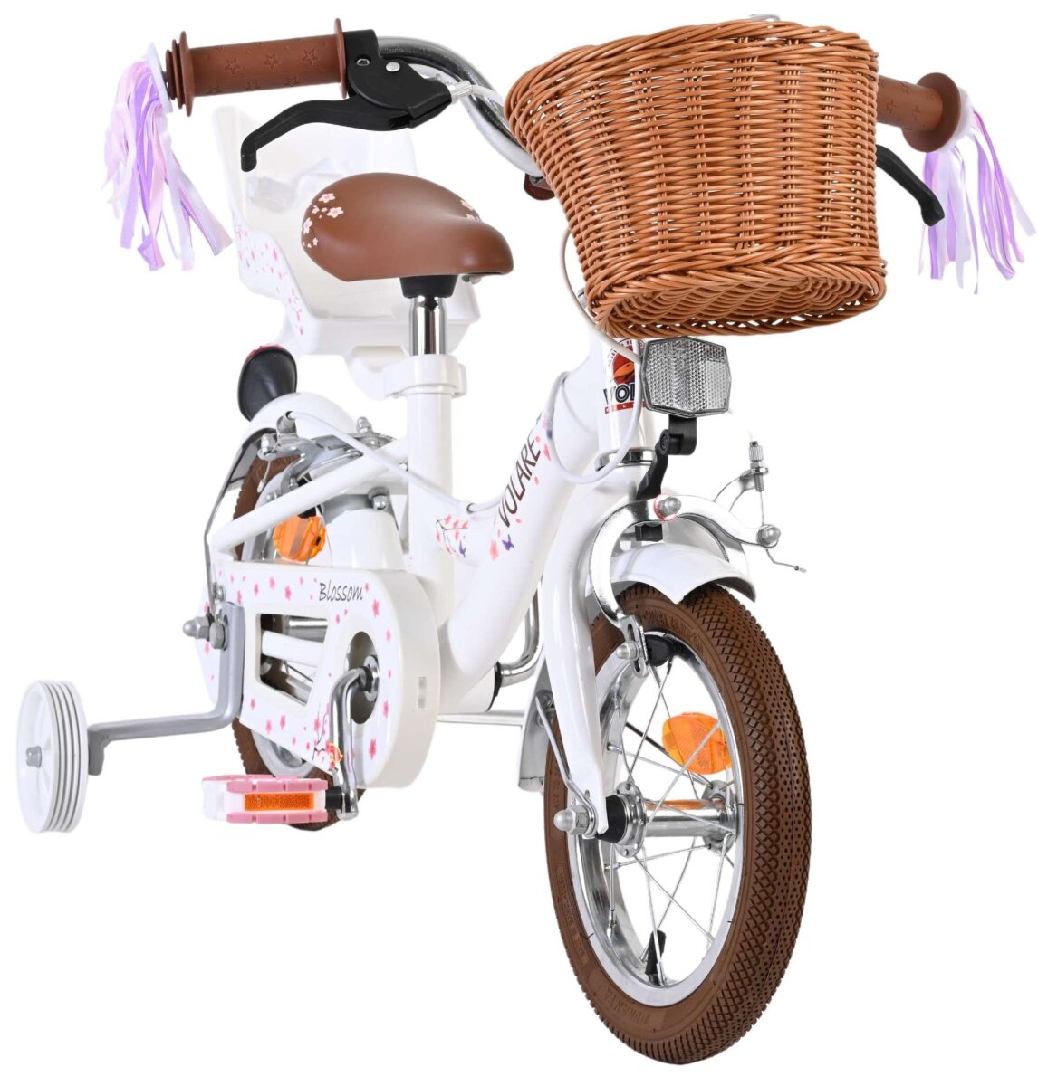 Volare Blossom Kinderfahrrad - Mädchen - 12 Zoll - Weiß - Zwei Handbremsen – Ansicht 5
