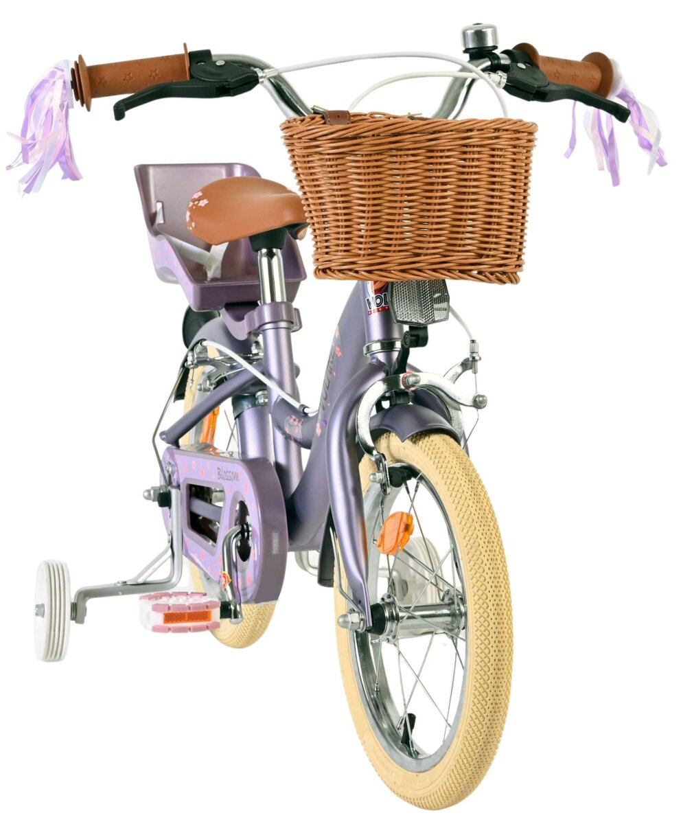 Volare Blossom Kinderfahrrad - Mädchen - 14 Zoll - Lila - Zwei Handbremsen – Ansicht 5