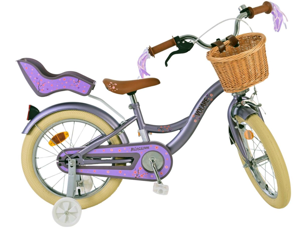Volare Blossom Kinderfahrrad - Mädchen - 16 Zoll - Lila – Ansicht 2