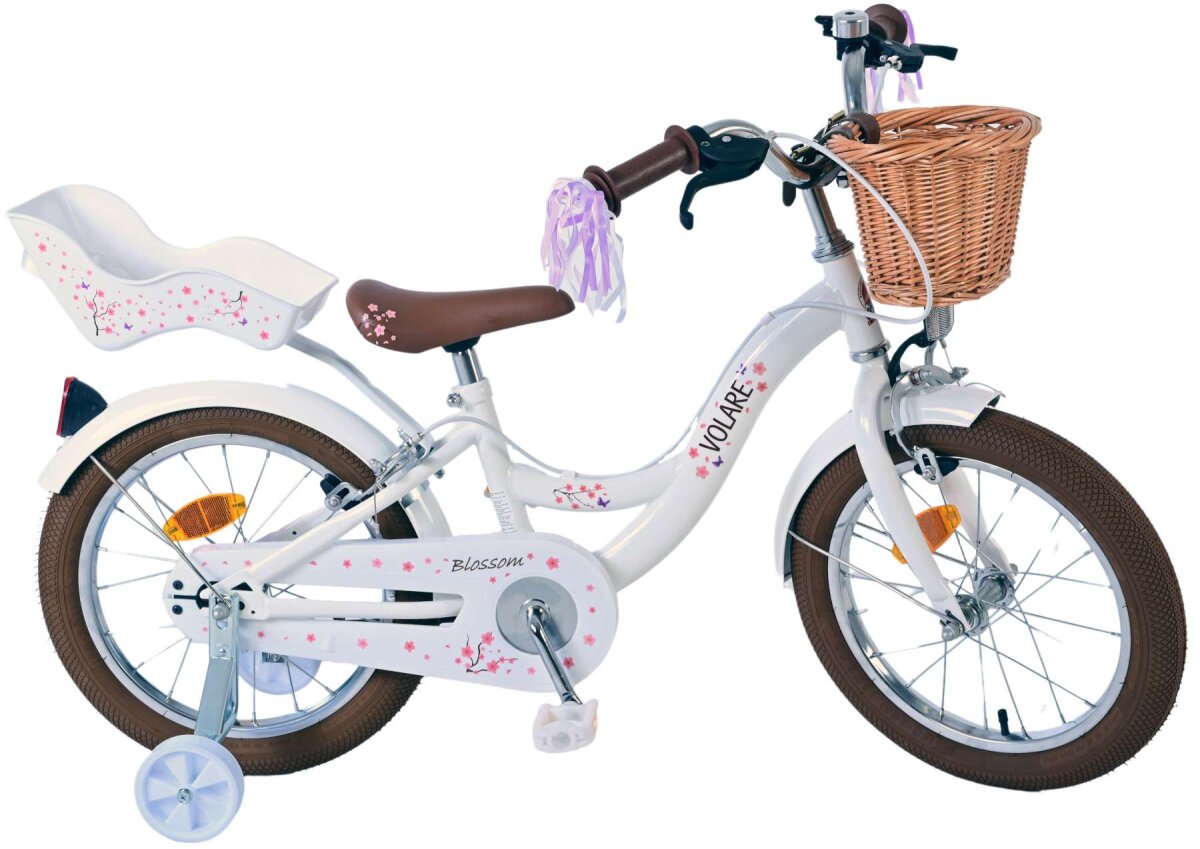 Volare Blossom Kinderfahrrad - Mädchen - 16 Zoll - Weiß - Zweihandbremsen – Ansicht 2