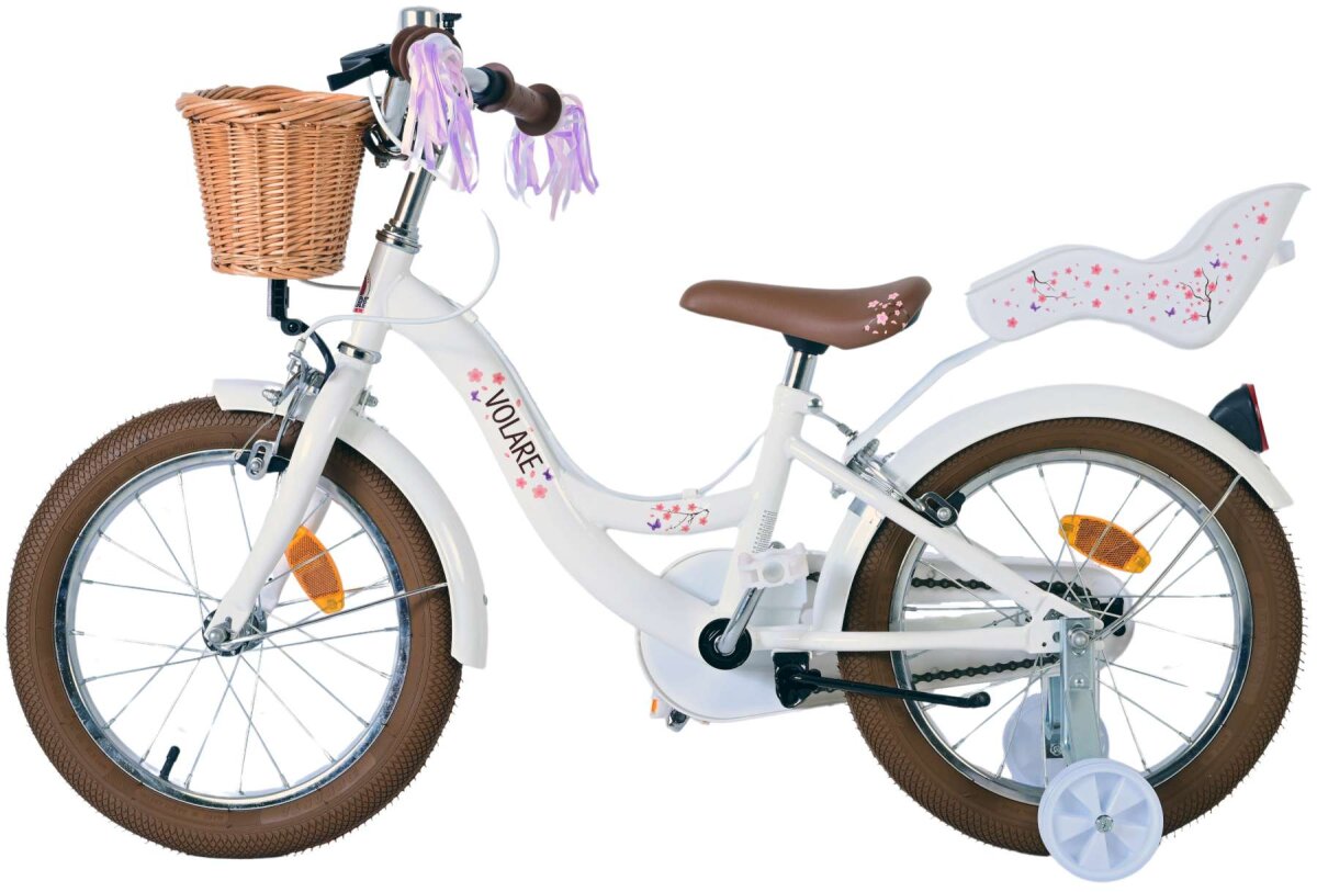 Volare Blossom Kinderfahrrad - Mädchen - 16 Zoll - Weiß - Zweihandbremsen – Ansicht 8