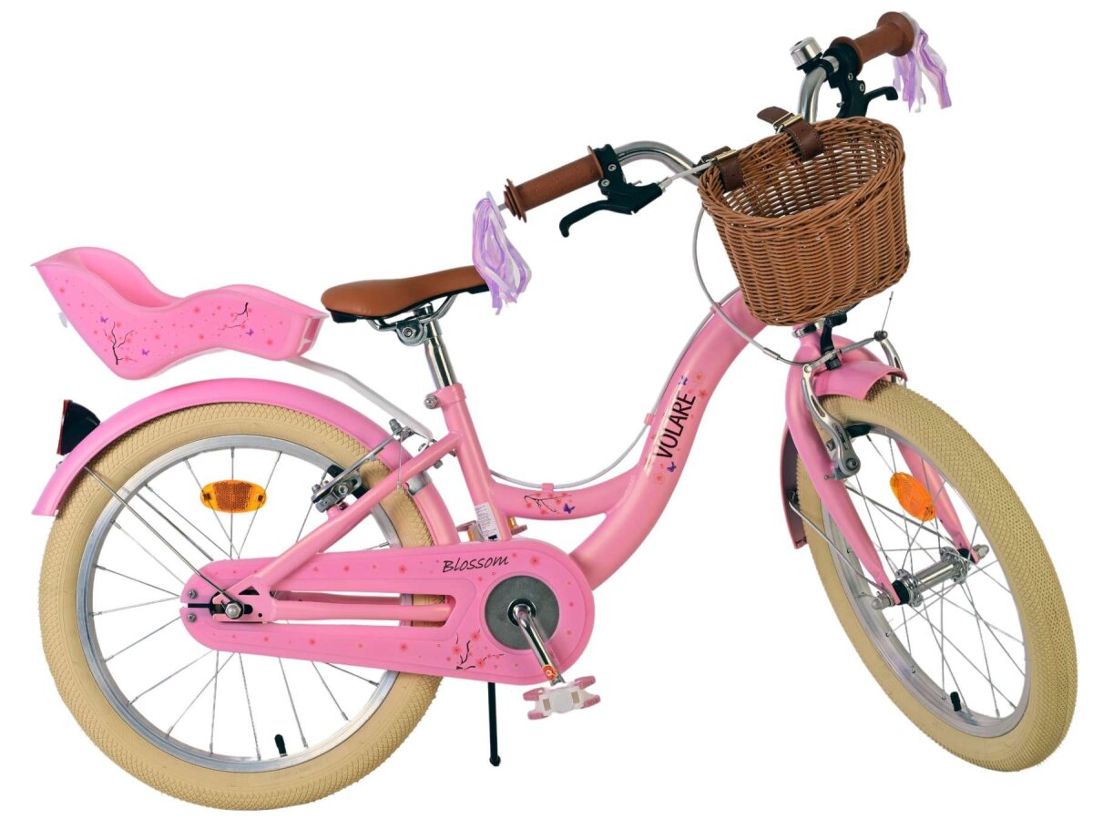 Volare Blossom Kinderfahrrad - Mädchen - 18 Zoll - Rosa - Zwei Handbremsen – Ansicht 2