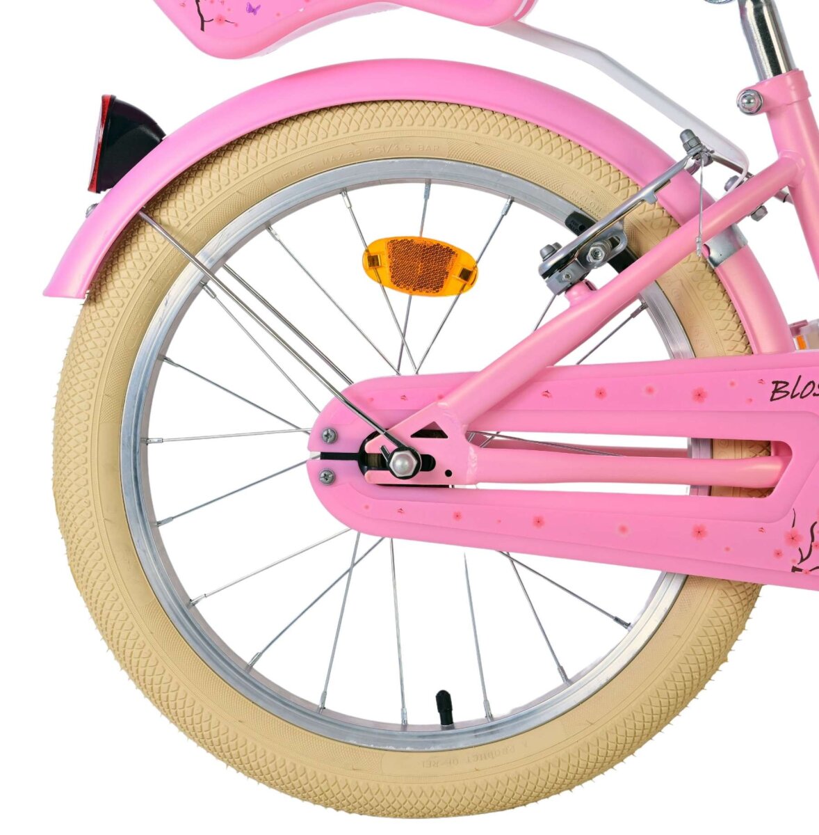 Volare Blossom Kinderfahrrad - Mädchen - 18 Zoll - Rosa - Zwei Handbremsen – Ansicht 3
