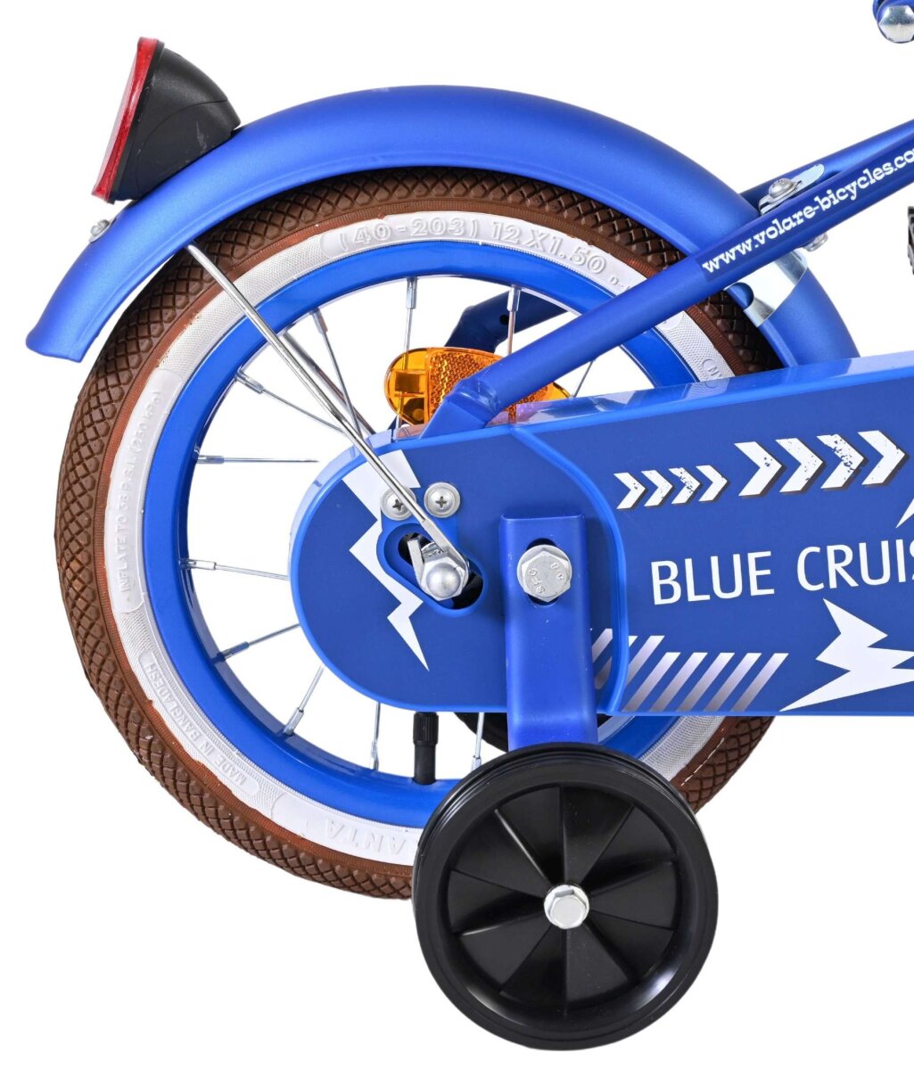 Volare Blue Cruiser 12 Zoll Kinderfahrrad Jungen Blau – 85% vormontiert, Hand- & Rücktrittbremse, Stützräder – Ansicht 2