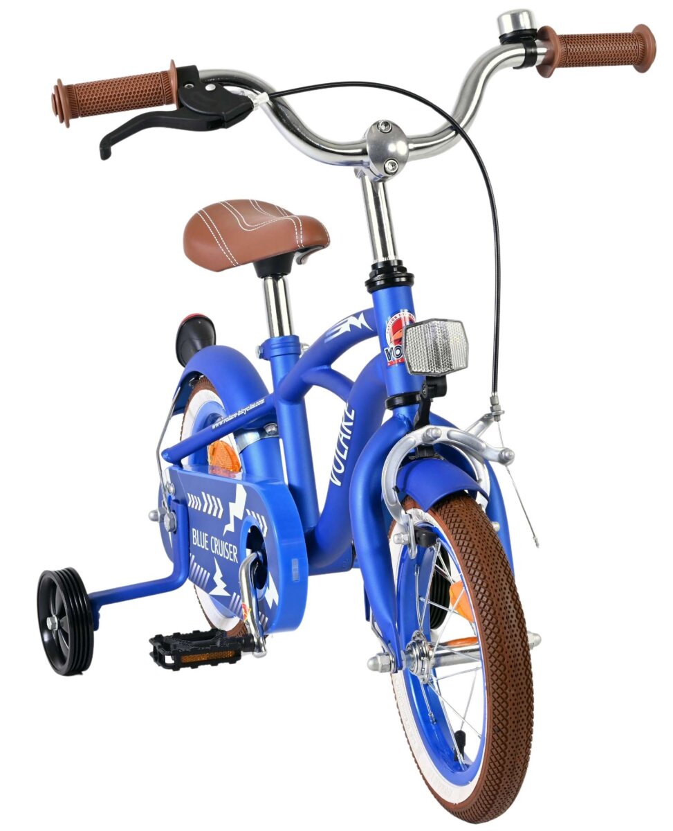 Volare Blue Cruiser 12 Zoll Kinderfahrrad Jungen Blau – 85% vormontiert, Hand- & Rücktrittbremse, Stützräder – Ansicht 5
