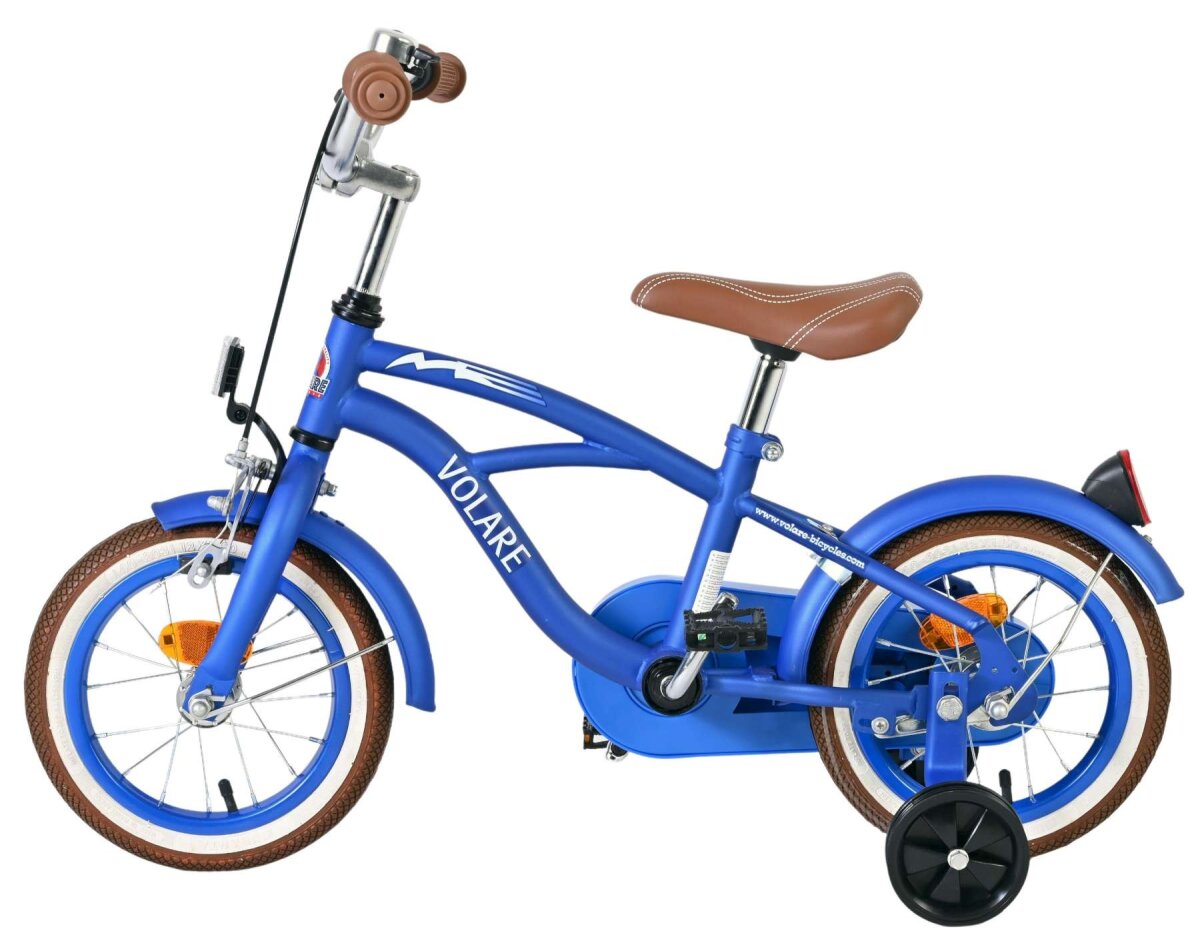 Volare Blue Cruiser 12 Zoll Kinderfahrrad Jungen Blau – 85% vormontiert, Hand- & Rücktrittbremse, Stützräder – Ansicht 7