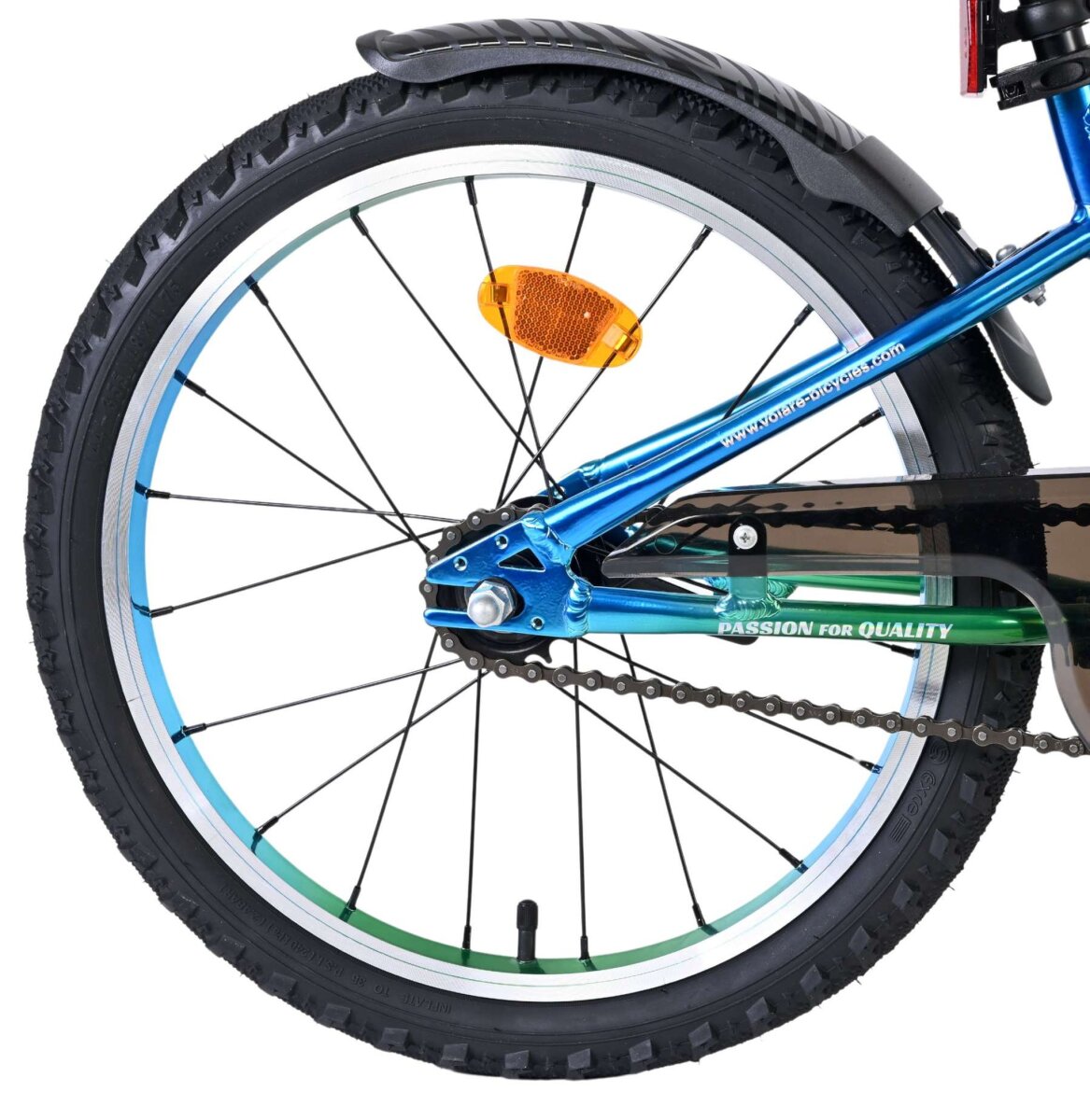 Volare Chrome Kinderfahrrad für Jungen 18 Zoll Blaugrün mit Bremsen – Ansicht 6