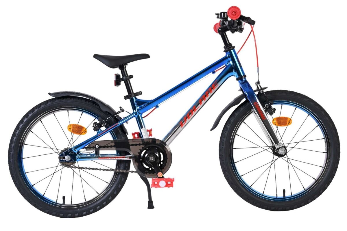 Volare Chrome Kinderfahrrad für Jungen 20 Zoll Blau-Silber mit 6 Gängen und zwei Handbremsen