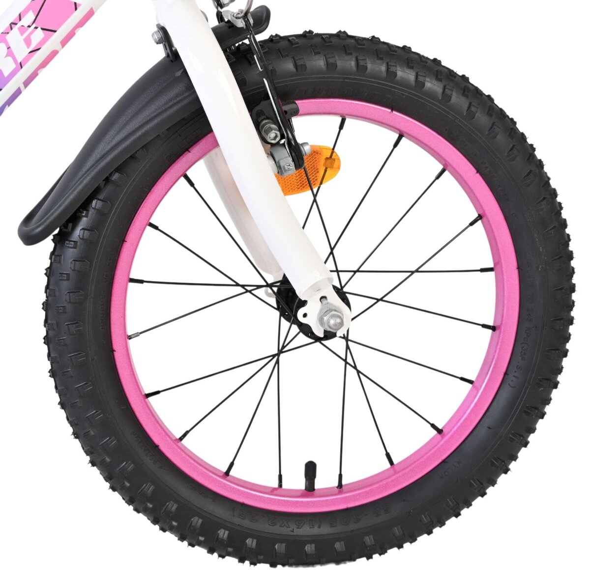 Volare Lily 16 Zoll Kinderfahrrad für Mädchen Weiß Rosa Lila - zwei Handbremsen, Luftreifen – Ansicht 3