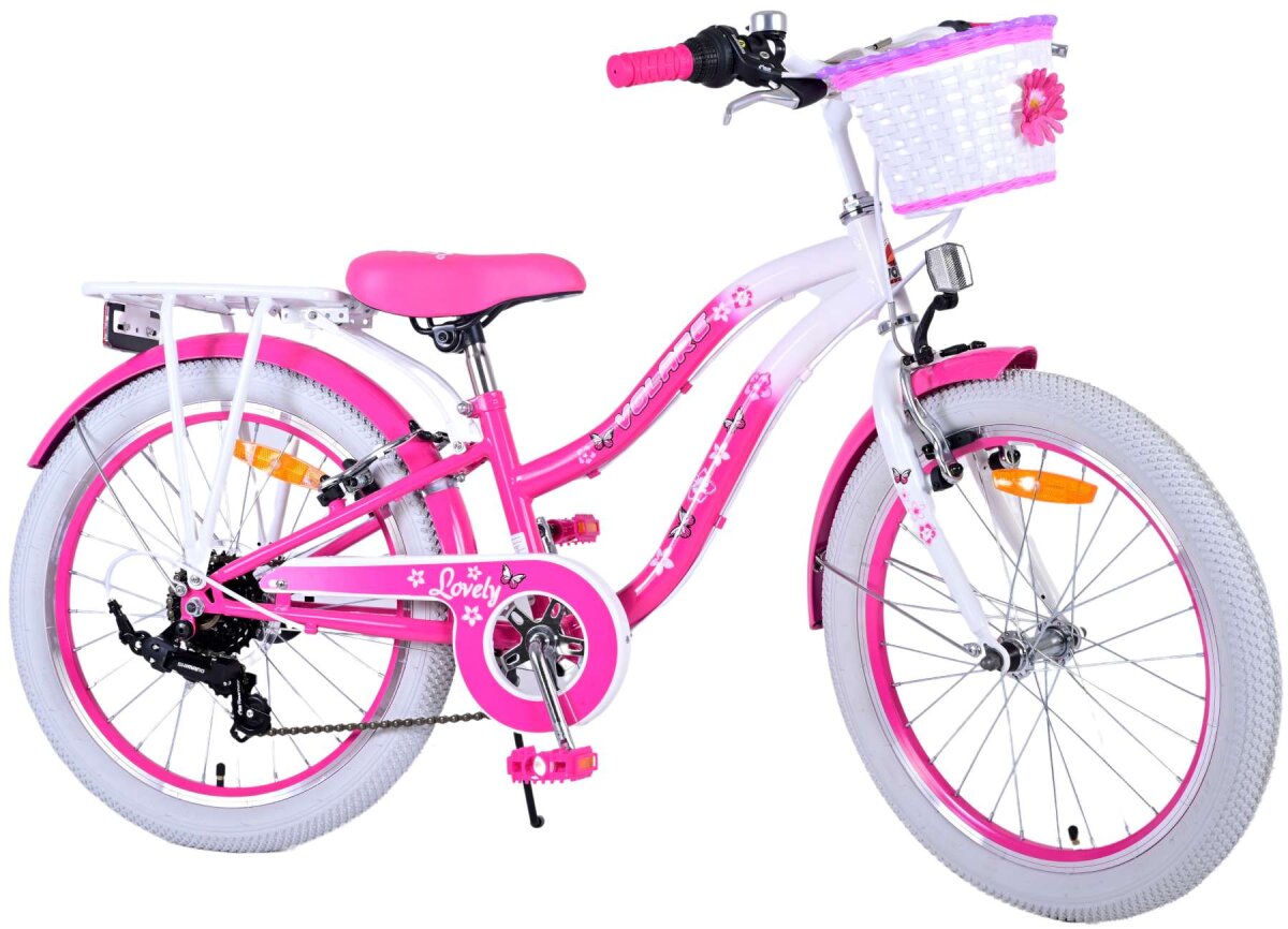 Volare Lovely Kinderfahrrad - Mädchen - 20 Zoll - Rosa - 6 Gänge – Ansicht 3