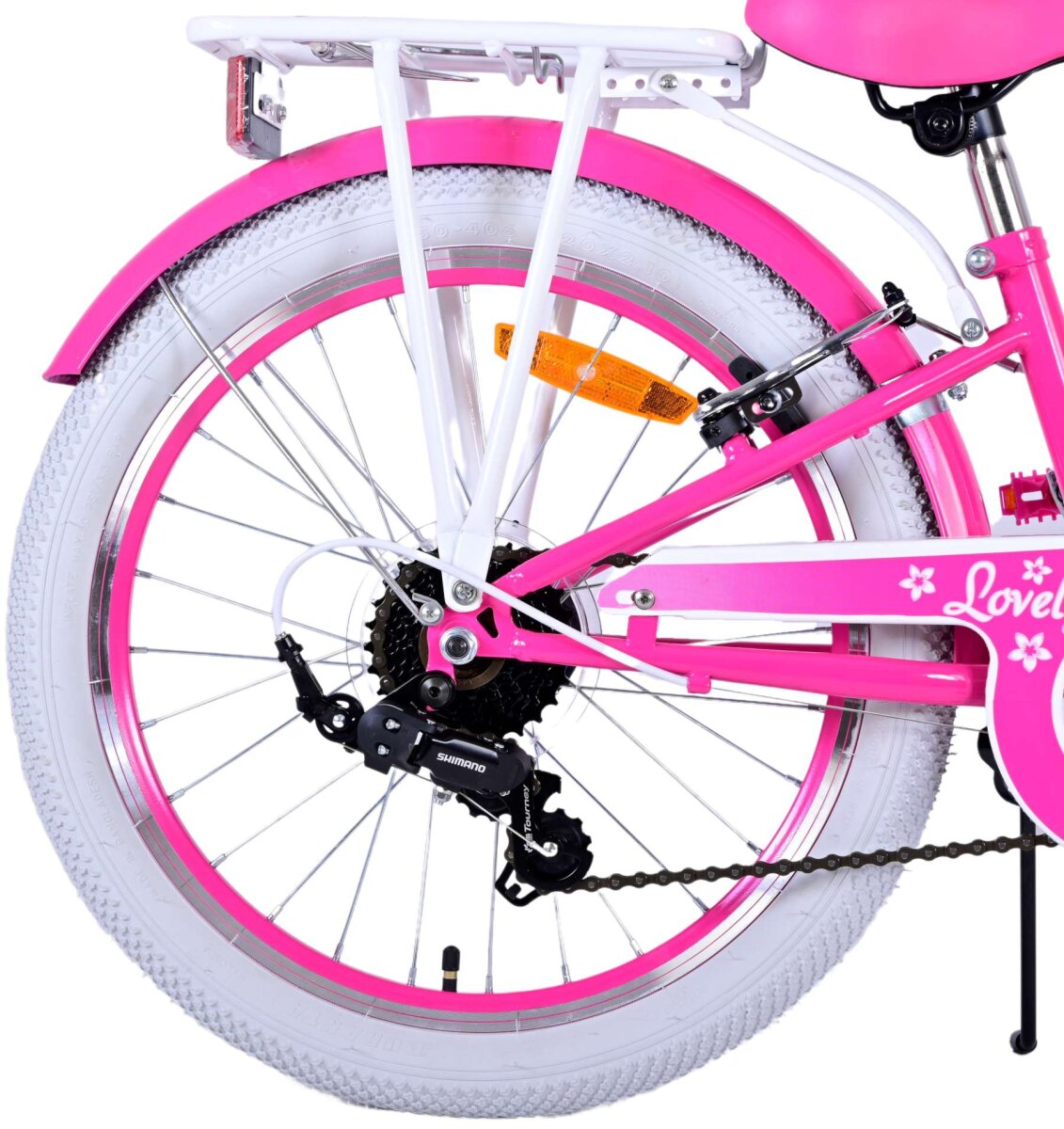 Volare Lovely Kinderfahrrad - Mädchen - 20 Zoll - Rosa - 6 Gänge – Ansicht 4