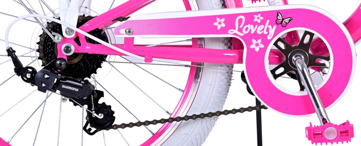 Volare Lovely Kinderfahrrad - Mädchen - 20 Zoll - Rosa - 6 Gänge – Ansicht 6