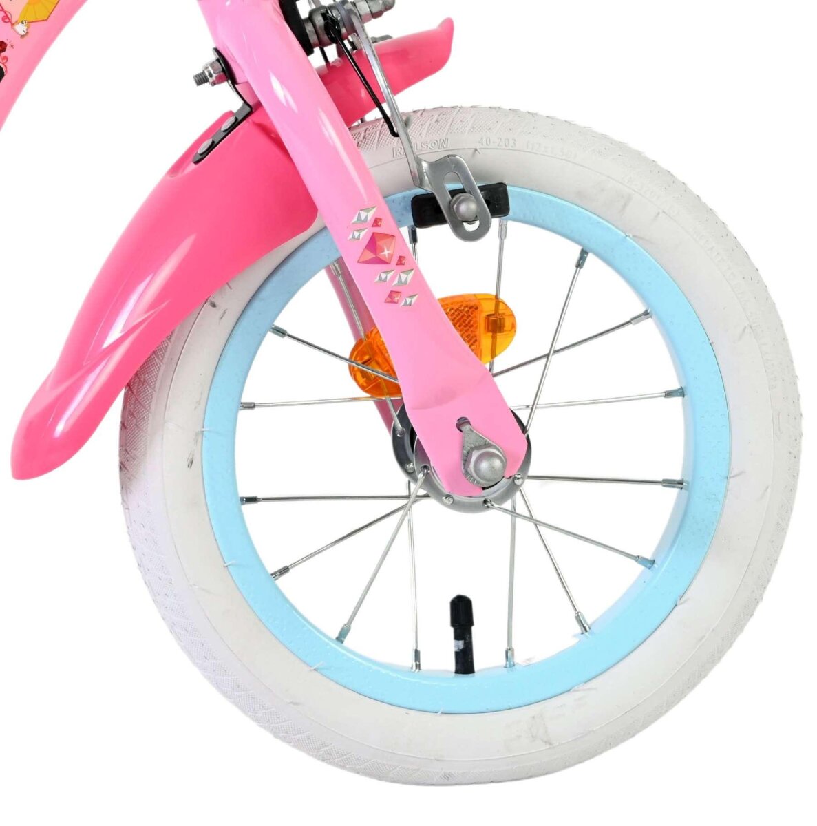 Volare Magic Royals Kinderfahrrad Mädchen 12 Zoll Rosa mit Korb Stützrädern und Sicherheitsbremsen – Ansicht 3