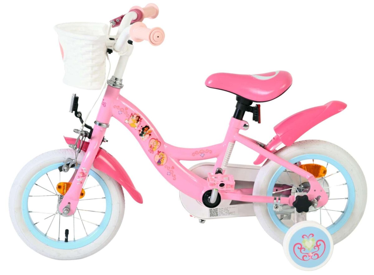 Volare Magic Royals Kinderfahrrad Mädchen 12 Zoll Rosa mit Korb Stützrädern und Sicherheitsbremsen – Ansicht 7