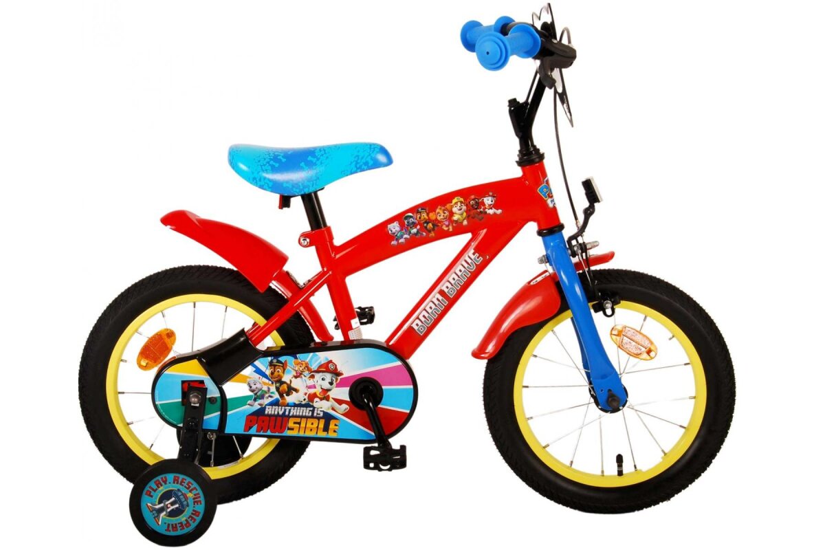 Volare Paw Patrol Kinderfahrrad - Jungen - 14 Zoll - Rot/Blau