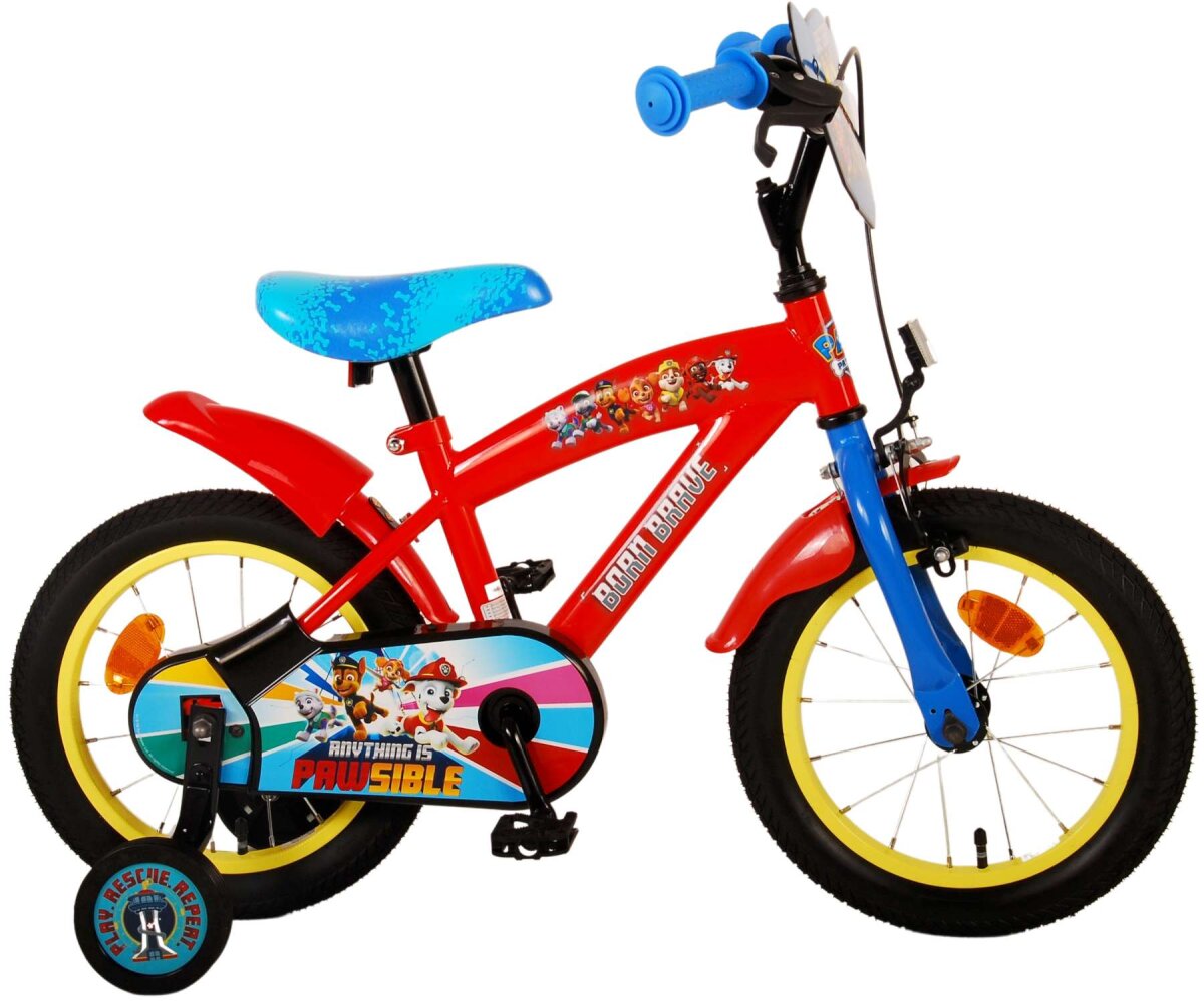 Volare Paw Patrol Kinderfahrrad - Jungen - 14 Zoll - Rot/Blau – Ansicht 2