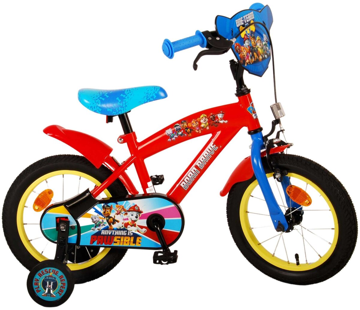 Volare Paw Patrol Kinderfahrrad - Jungen - 14 Zoll - Rot/Blau – Ansicht 3