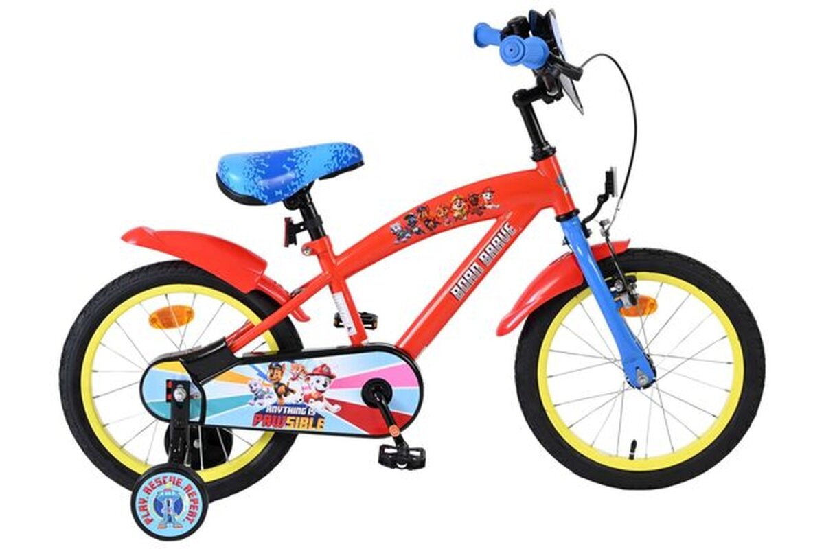 Volare Paw Patrol Kinderfahrrad - Jungen - 16 Zoll - Rot Blau