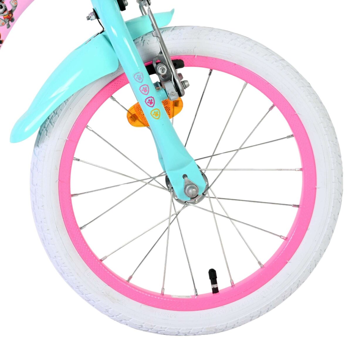 Volare Paw Patrol Kinderfahrrad Mädchen 16 Zoll Rosa mit abnehmbaren Stützrädern, Korb und Puppensitz – Ansicht 3