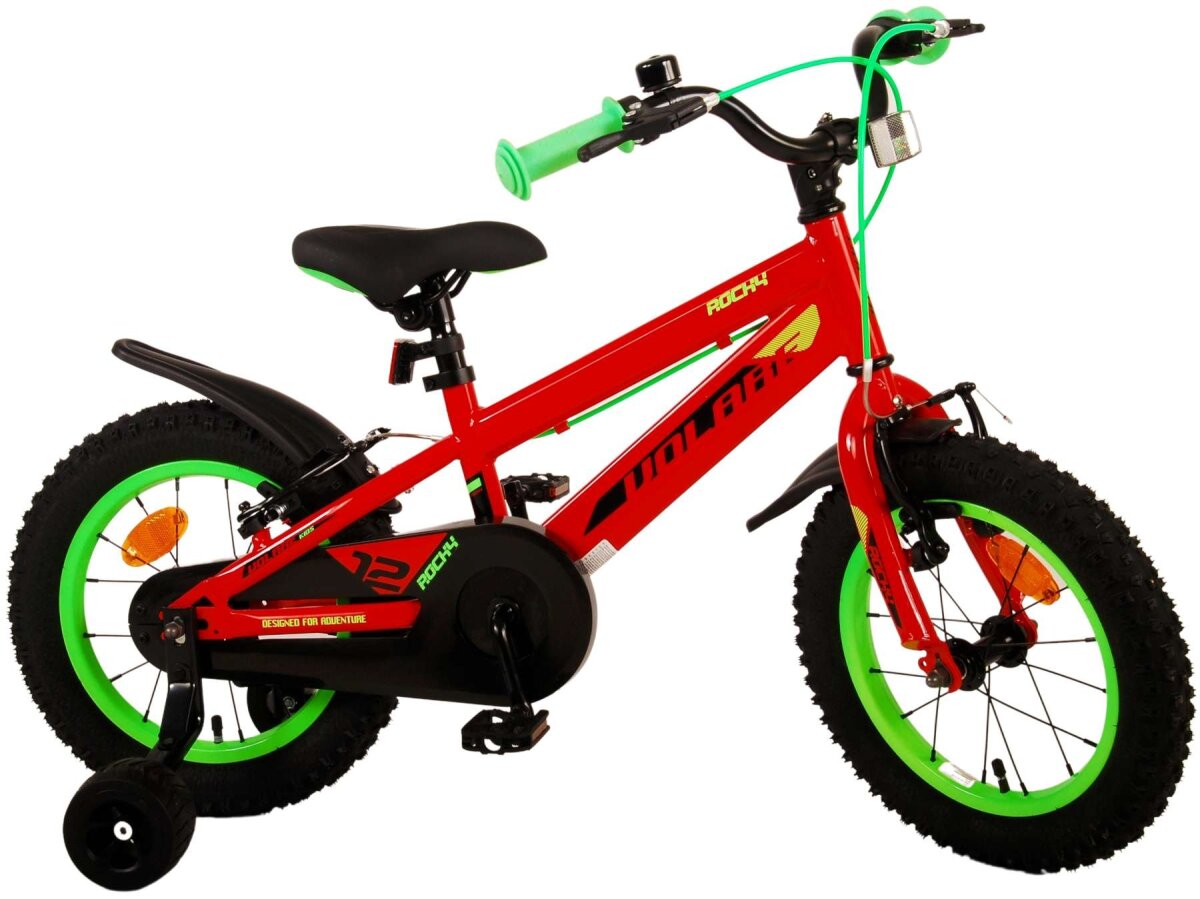 Volare Rocky Jungen Kinderfahrrad 14 Zoll Rot mit zwei Handbremsen und Stützrädern – Ansicht 3