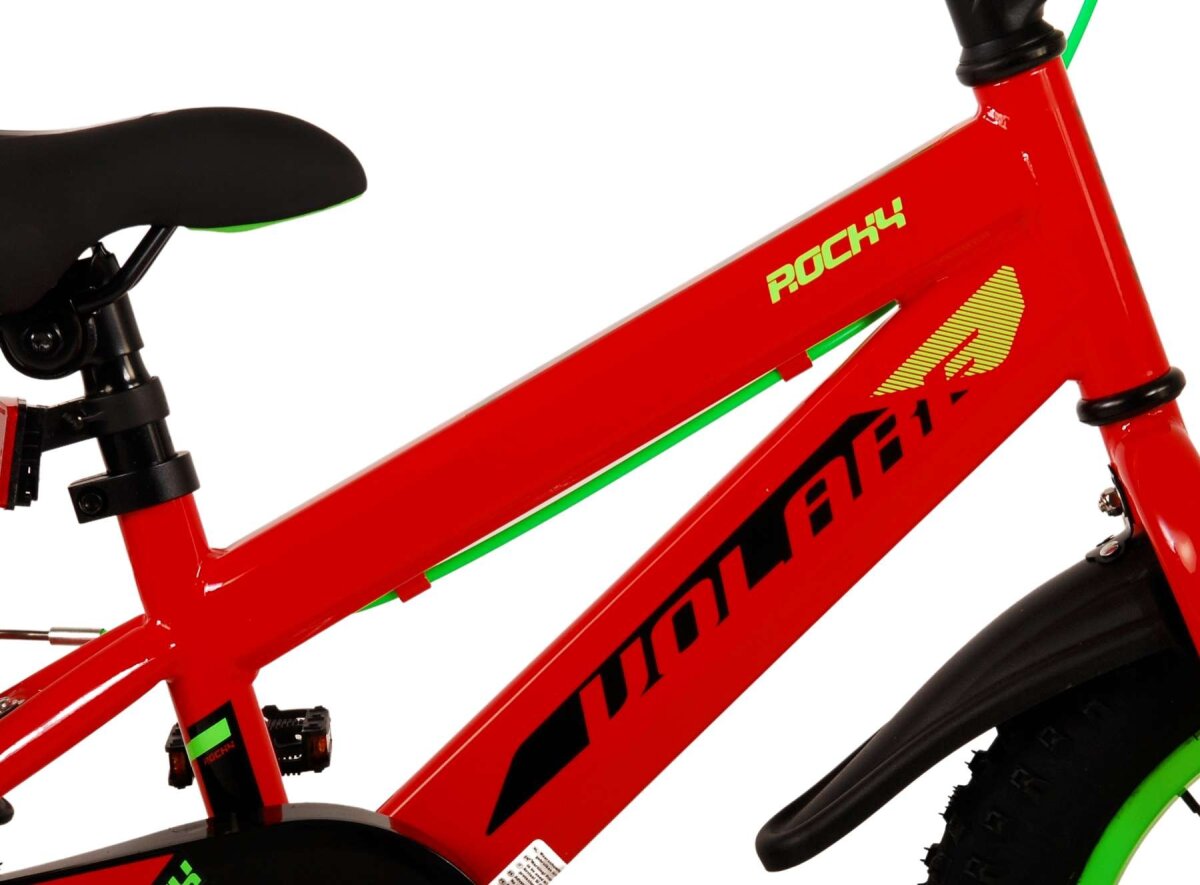 Volare Rocky Jungen Kinderfahrrad 14 Zoll Rot mit zwei Handbremsen und Stützrädern – Ansicht 7