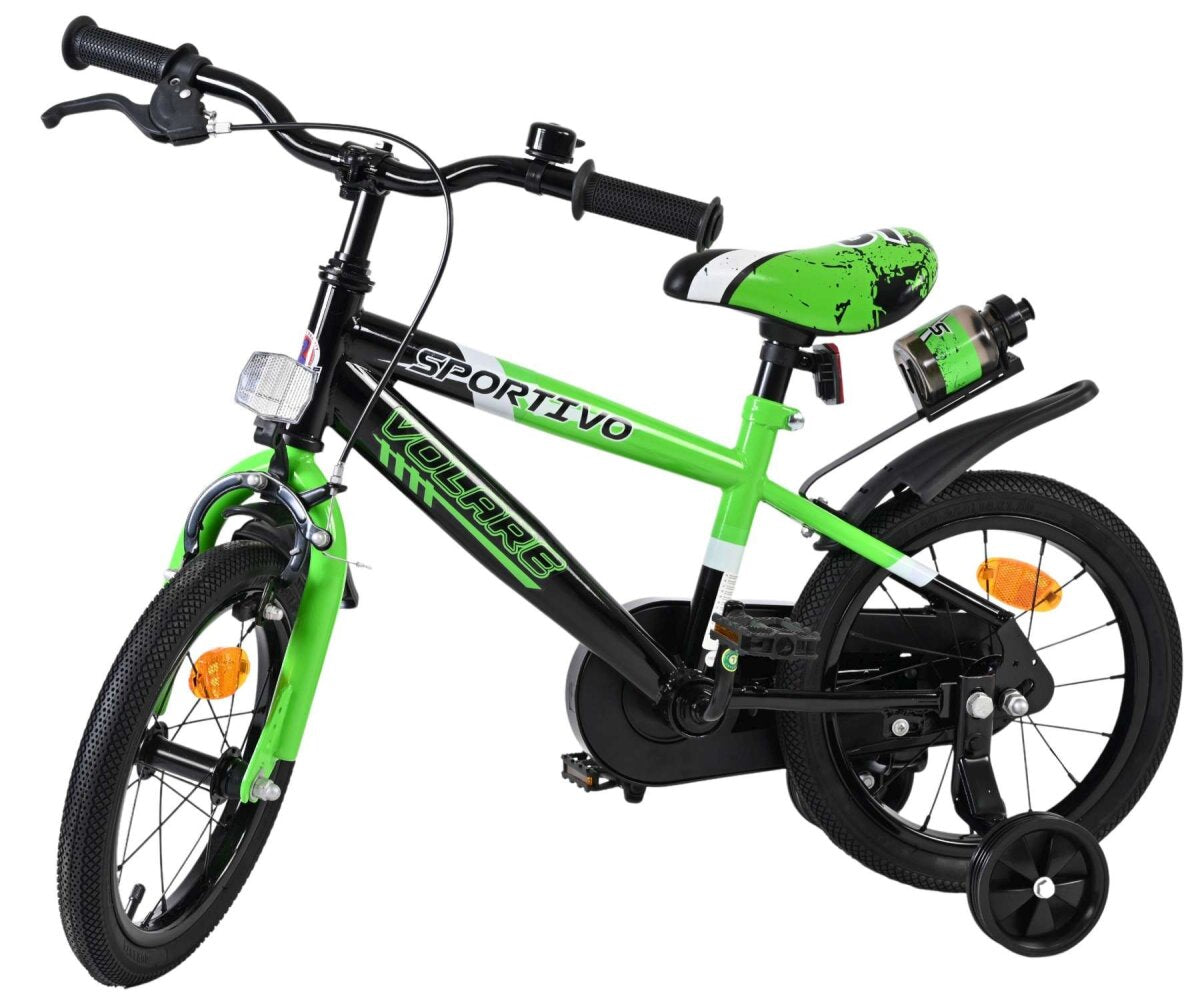 Volare Sportivo Kinderfahrrad - Jungen - 14 Zoll - Grün Schwarz – Ansicht 8