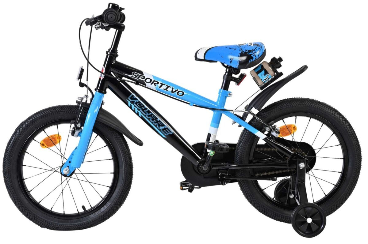 Volare Sportivo Kinderfahrrad - Jungen - 16 Zoll - Blau Schwarz - Zwei Handbremsen – Ansicht 7
