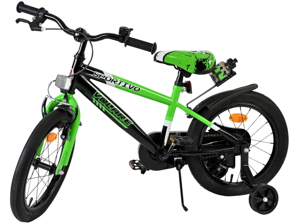 Volare Sportivo Kinderfahrrad - Jungen - 16 Zoll - Grün Schwarz – Ansicht 8