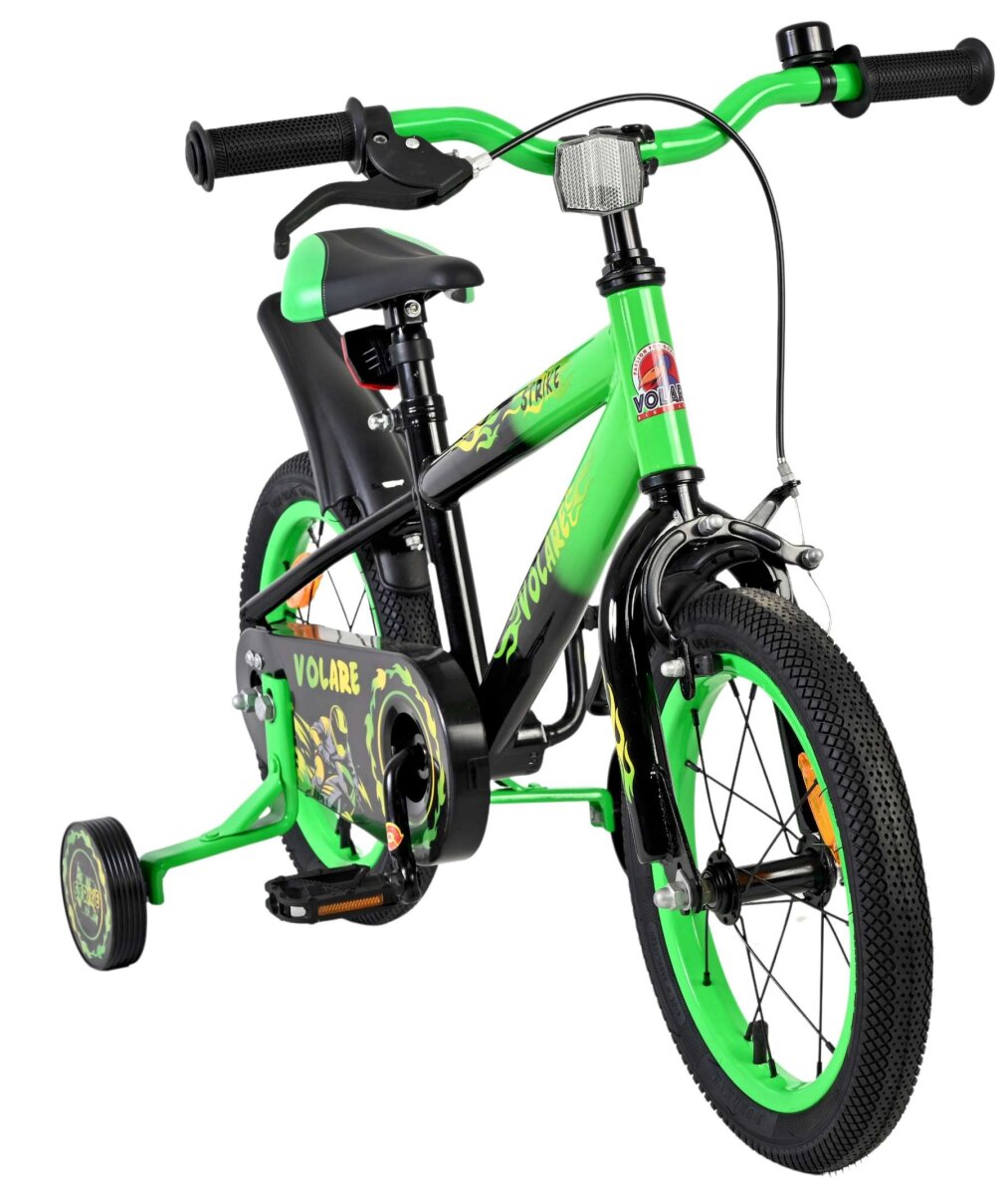 Volare Strike Kinderfahrrad - Jungen - 14 Zoll - Schwarz Grün – Ansicht 5