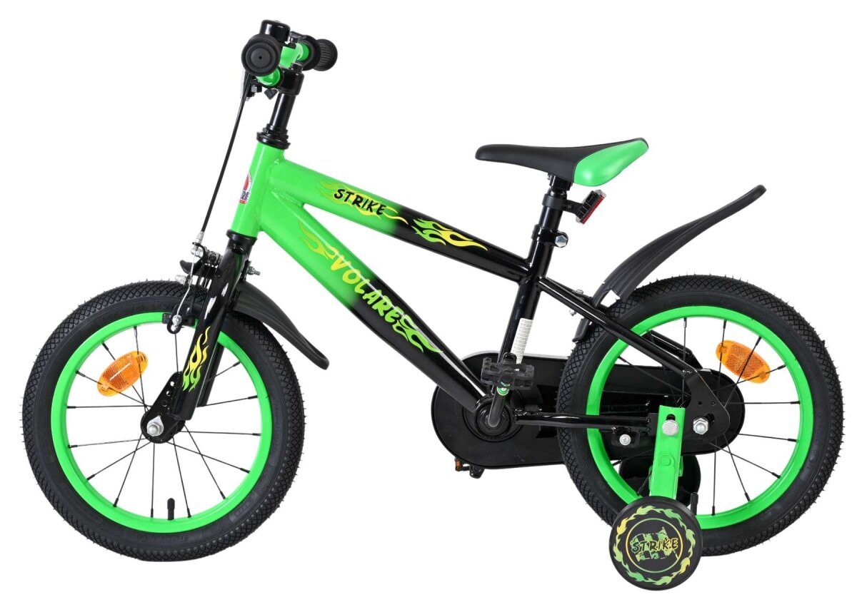 Volare Strike Kinderfahrrad - Jungen - 14 Zoll - Schwarz Grün – Ansicht 7