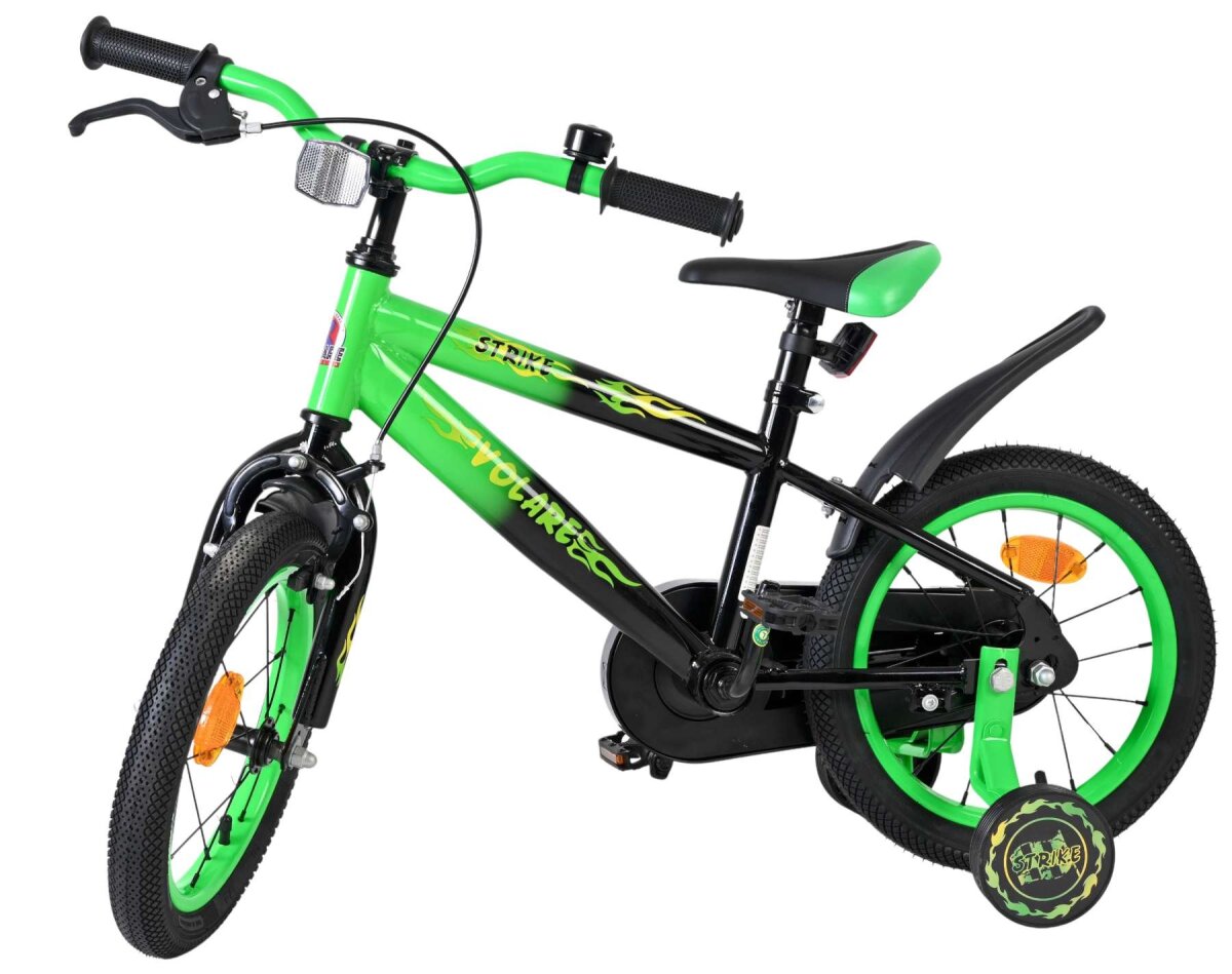 Volare Strike Kinderfahrrad - Jungen - 14 Zoll - Schwarz Grün – Ansicht 8