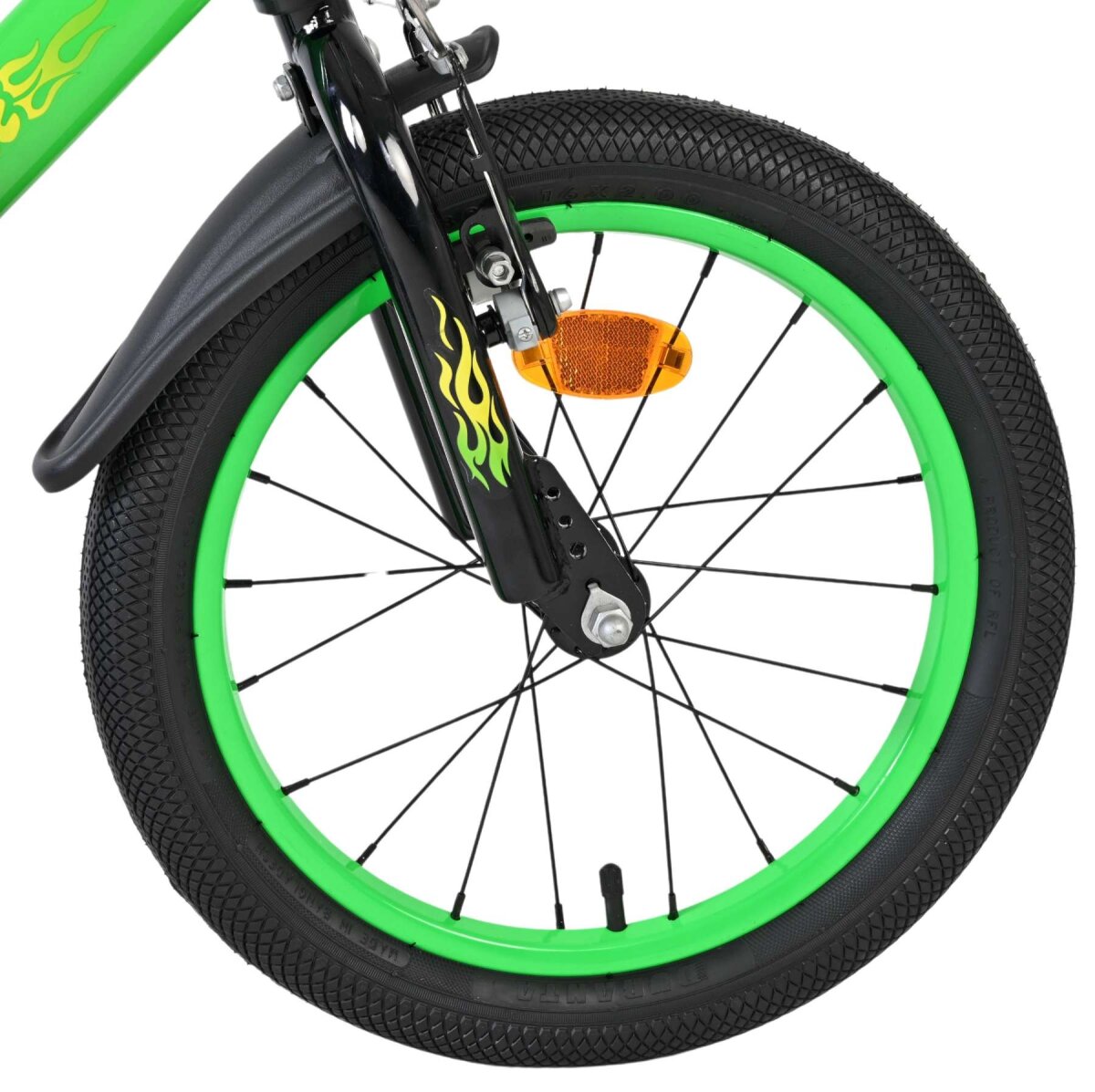 Volare Strike Kinderfahrrad - Jungen - 16 Zoll - Schwarz Grün - Rücktritt- & Handbremse, abnehmbare Stützräder – Ansicht 3