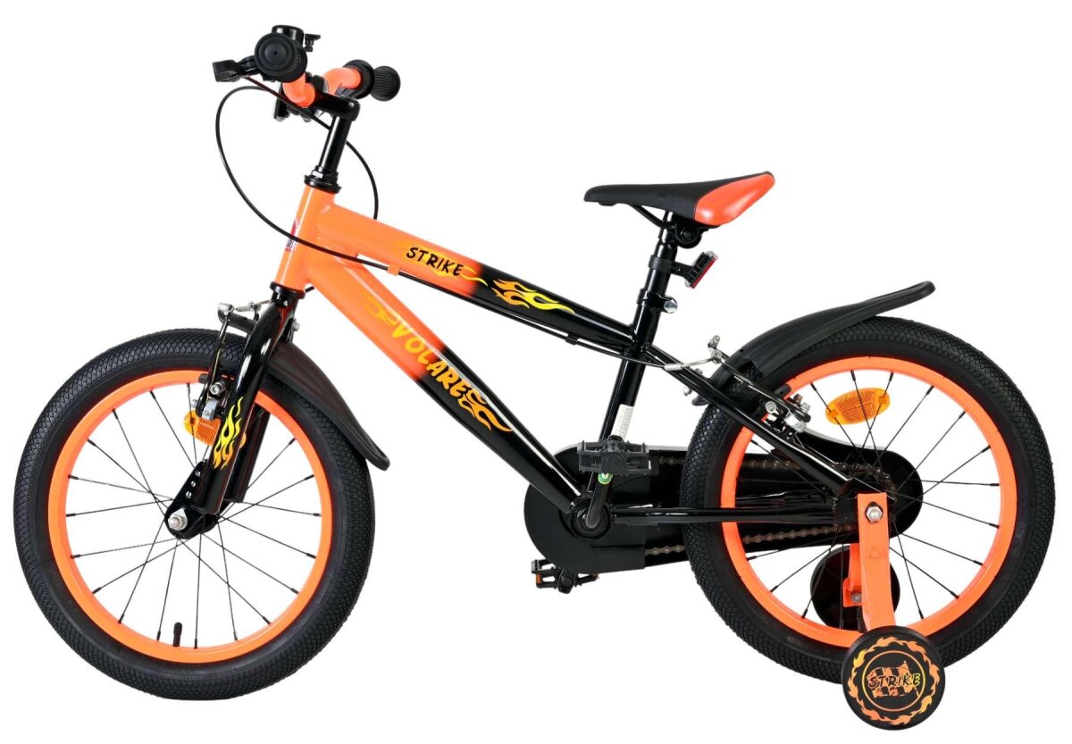 Volare Strike Kinderfahrrad Jungen 16 Zoll Schwarz-Orange mit zwei Handbremsen – Ansicht 7