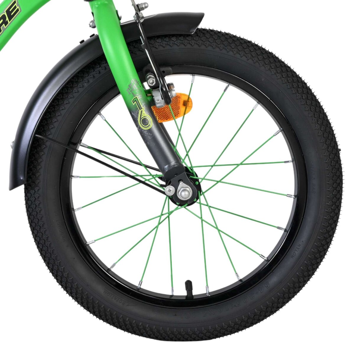 Volare Thombike Kinderfahrrad für Jungen 16 Zoll Grün-Grau mit höhenverstellbarem Sattel und Lenker – Ansicht 3