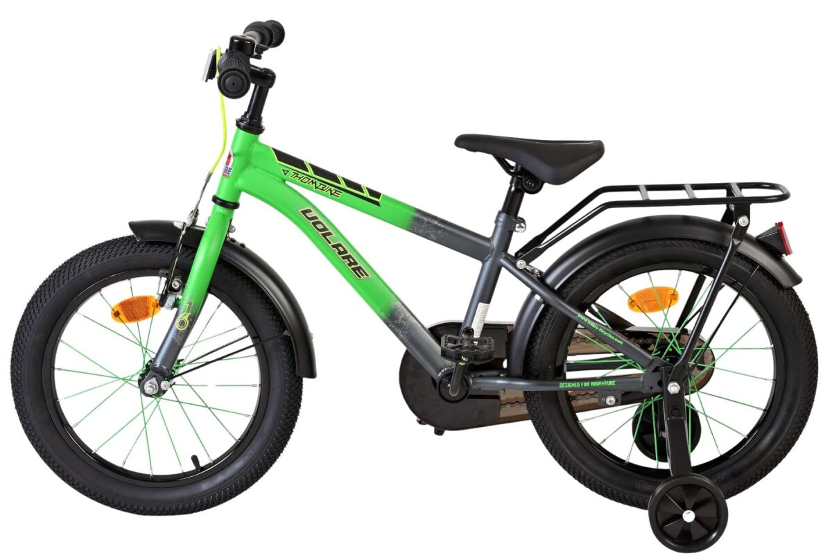 Volare Thombike Kinderfahrrad für Jungen 16 Zoll Grün-Grau mit höhenverstellbarem Sattel und Lenker – Ansicht 7