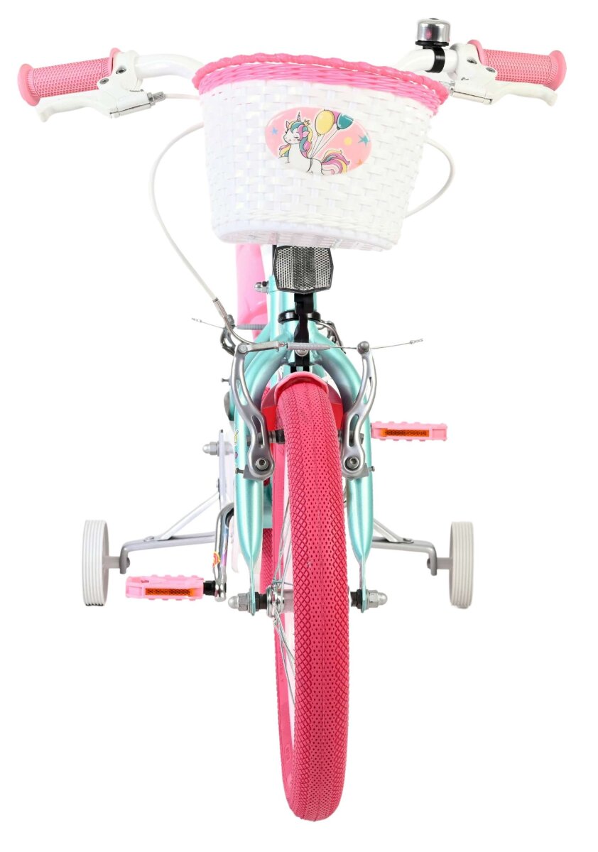Volare Unicorn Kinderfahrrad 16 Zoll Grün mit Handbremsen und Stützrädern – Ansicht 6